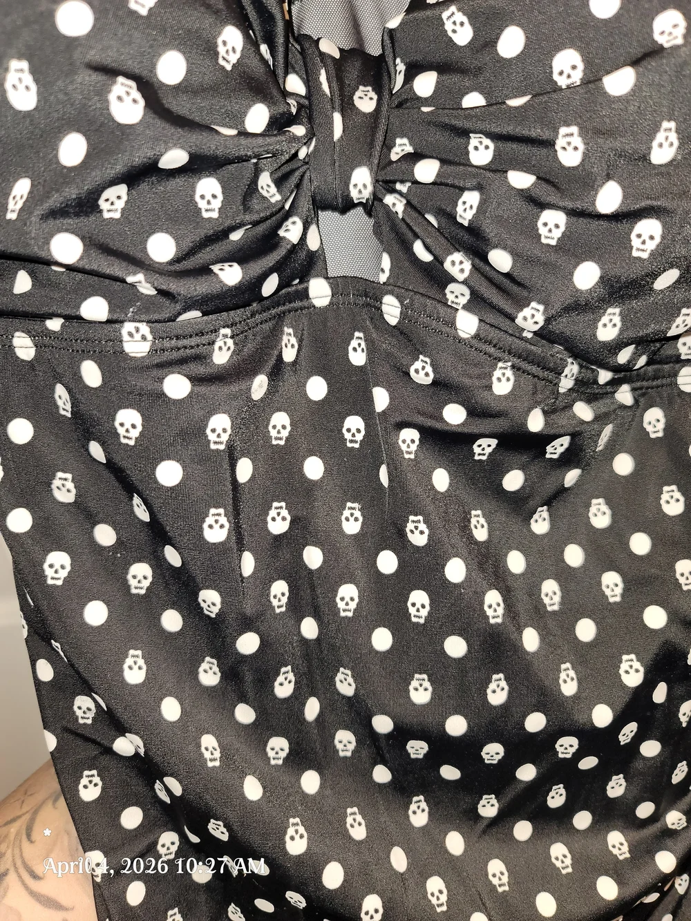 Torrid Black Swim Dress with White Skull & Polka Dot Print Size 3 (3xl) - Picture 2 of 6